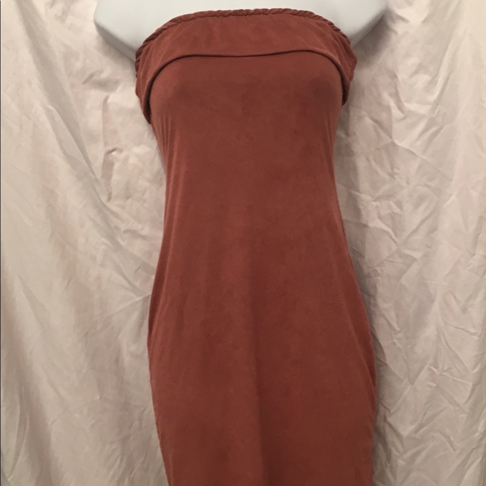 Bodycon Faux Suede Party Dress